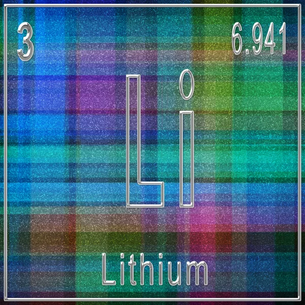 Lithium chemical element, Sign with atomic number and atomic weight, Periodic Table Element