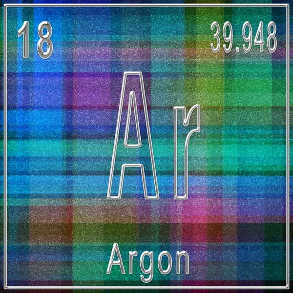 Elemento Chimico Argon Segno Con Numero Atomico Peso Atomico Elemento — Foto Stock
