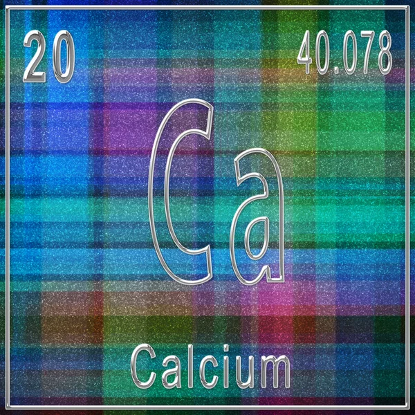 Calcium chemical element, Sign with atomic number and atomic weight, Periodic Table Element