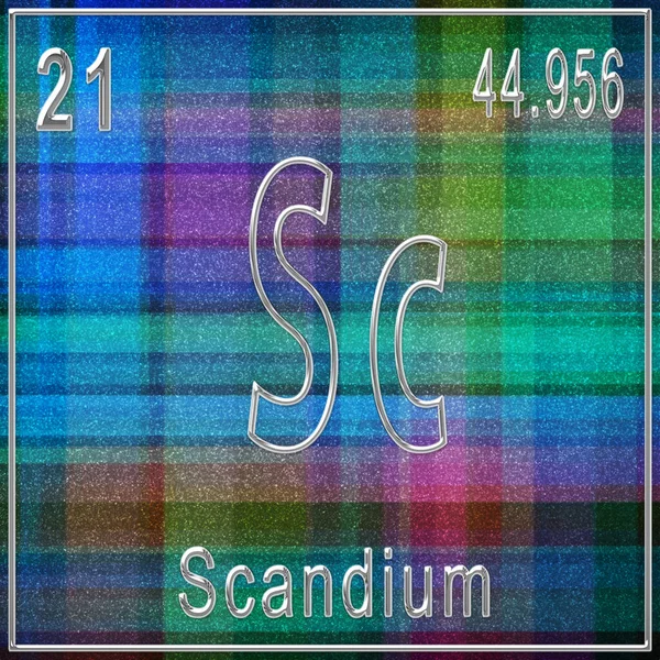 Scandium Chemical Element Sign Atomic Number Atomic Weight Periodic Table — Stock Photo, Image