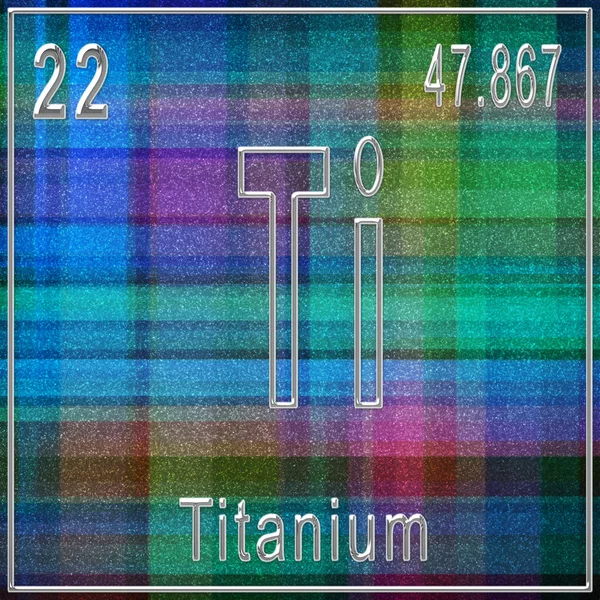 Titanium chemical element, Sign with atomic number and atomic weight, Periodic Table Element