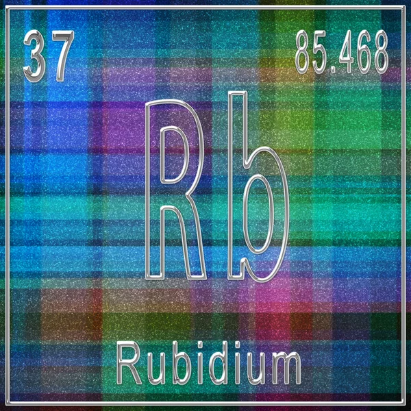 Chemický Prvek Rubidium Značka Atomovým Číslem Atomovou Hmotností Prvek Periodické — Stock fotografie