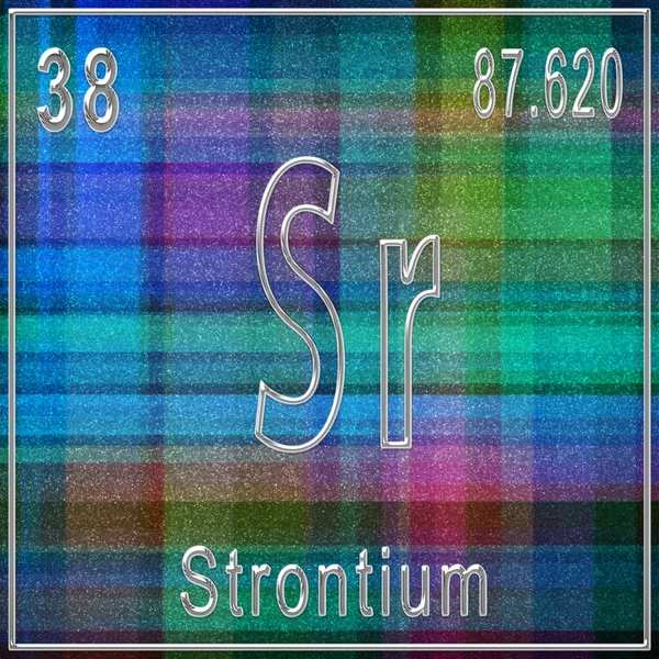 Pierwiastek Chemiczny Strontu Znak Liczbą Atomową Masą Atomową Pierwiastek Tabeli — Zdjęcie stockowe