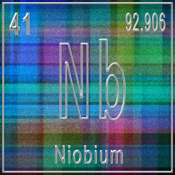 니오브 번호와 원자량에 주기율표의 — 스톡 사진