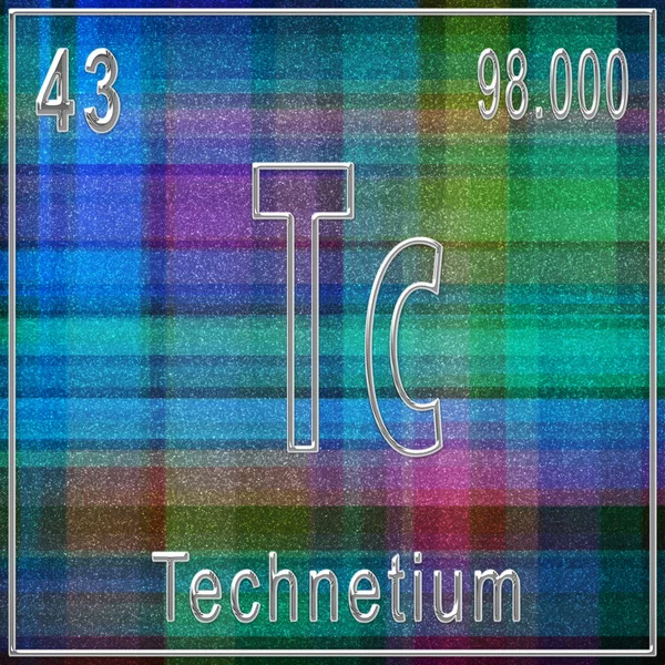 Elemento Chimico Tecnezio Cartello Con Numero Atomico Peso Atomico Elemento — Foto Stock