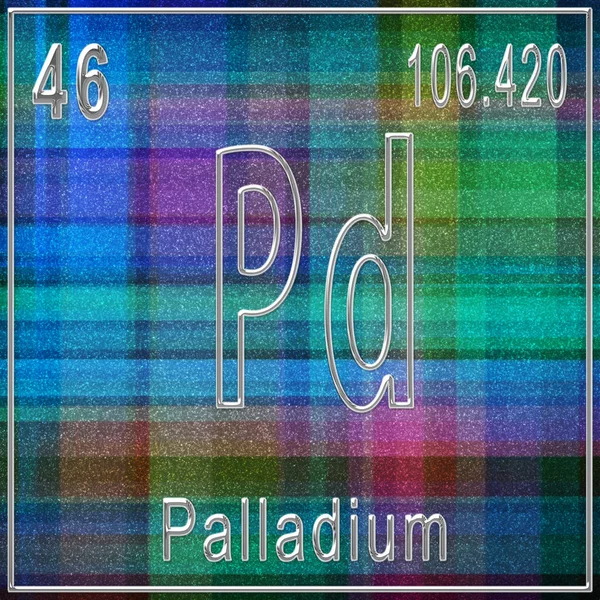 Palladium Kemiskt Grundämne Tecken Med Atomnummer Och Atomvikt Periodisk Tabell — Stockfoto