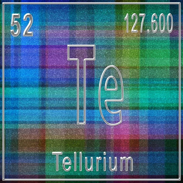 Tellurium chemical element, Sign with atomic number and atomic weight, Periodic Table Element