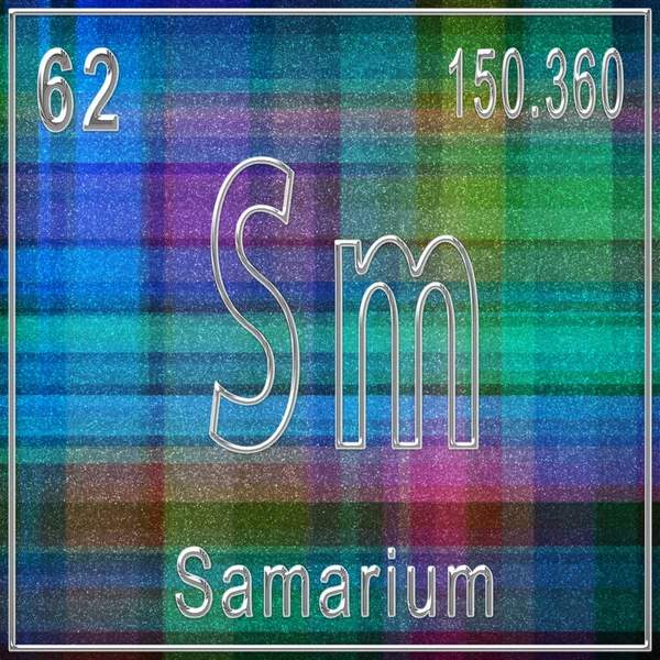 Szamárium Kémiai Elem Jelzés Atomszámmal Atomtömeggel Periódusos Táblázat Elem — Stock Fotó