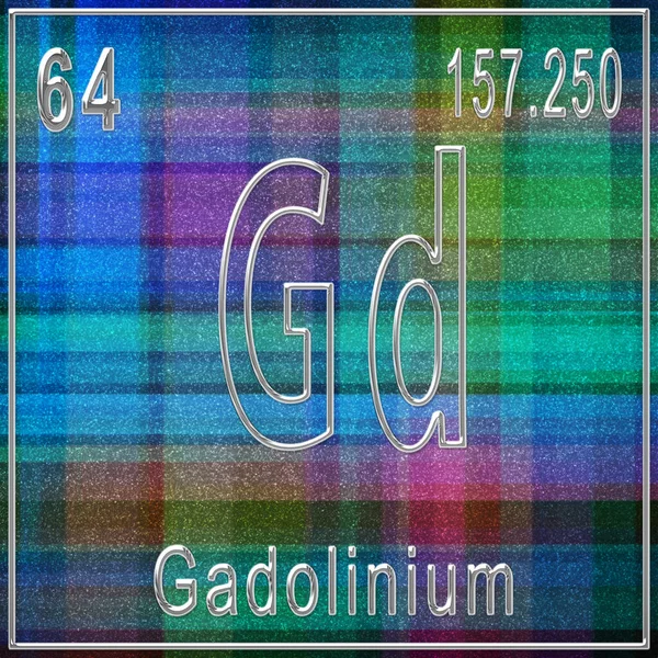 Gadolinium Chemisches Element Zeichen Mit Ordnungszahl Und Atomgewicht Periodensystem Element — Stockfoto