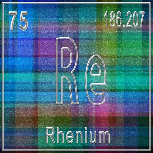 Rhenium Chemisch Element Teken Met Atoomnummer Atoomgewicht Periodiek Systeem Element — Stockfoto