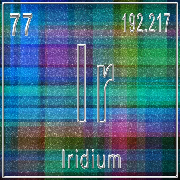 Irídium Kémiai Elem Jelzés Atomszámmal Atomtömeggel Periódusos Táblázat Elem — Stock Fotó