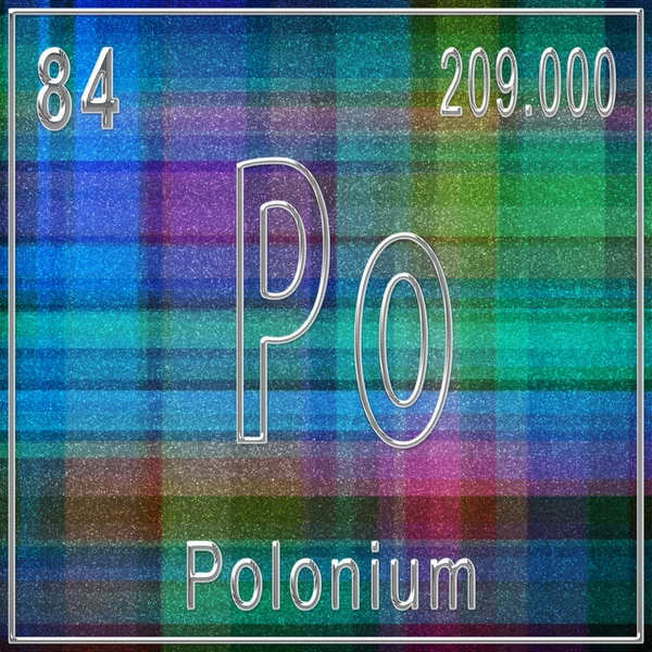 Polonium Chemisches Element Zeichen Mit Ordnungszahl Und Atomgewicht Periodensystem Element — Stockfoto