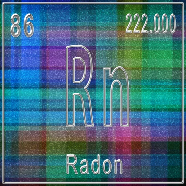 Radon Kémiai Elem Jelzés Atomszámmal Atomtömeggel Periódusos Táblázat Elem — Stock Fotó