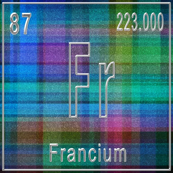 Francium chemical element, Sign with atomic number and atomic weight, Periodic Table Element