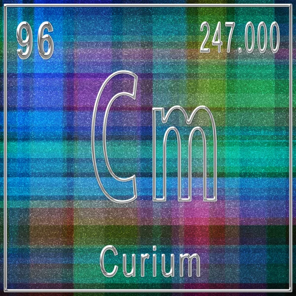 Élément Chimique Curium Signe Avec Numéro Atomique Poids Atomique Élément — Photo