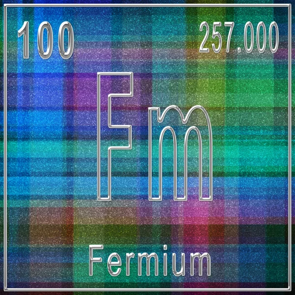 Fermiumchemisch Element Teken Met Atoomnummer Atoomgewicht Periodiek Systeemelement — Stockfoto