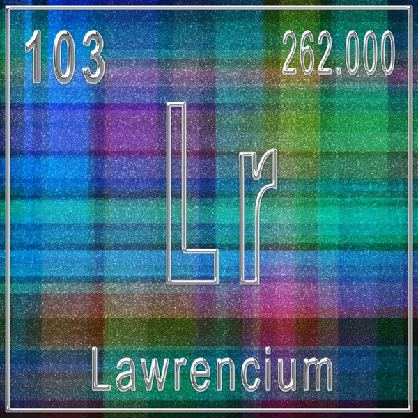 Elemento Chimico Lawrencium Segno Con Numero Atomico Peso Atomico Elemento — Foto Stock