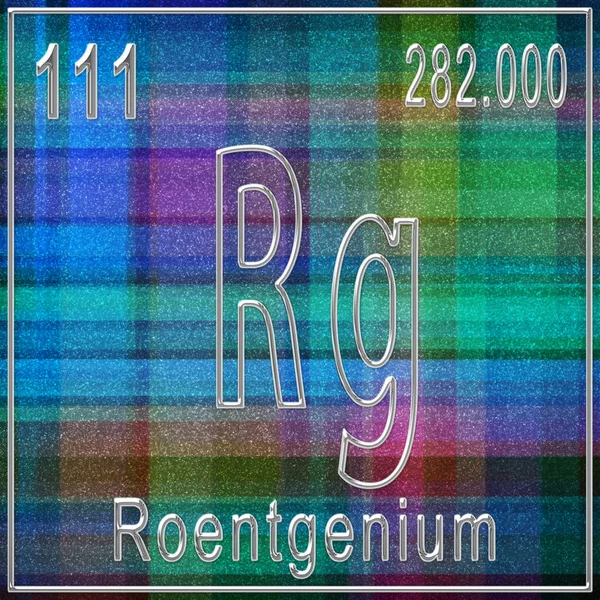 Roentgenium chemical element, Sign with atomic number and atomic weight, Periodic Table Element