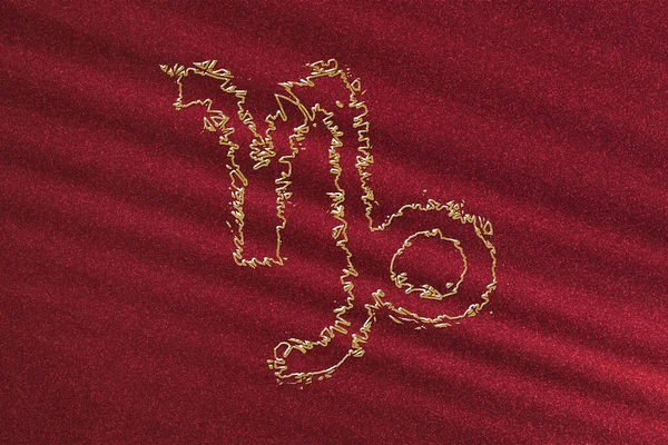 Знак Зодіаку Капрікорна Передній План Гороскопа Символ Гороскопа Червоний Фон — стокове фото