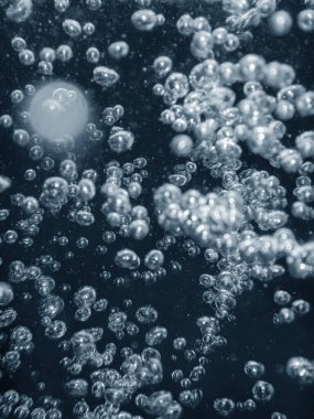 Hava kabarcıkları, su altı kabarcıkları Soyut Arkaplan.