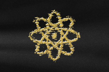 Atom Sembolü, Atom Simgesi, Bilim, soyut altın ve siyah arkaplan