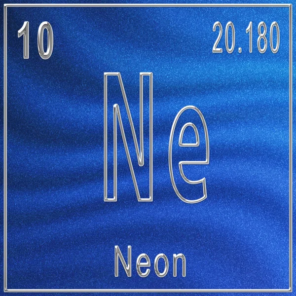 Neon Chemical Element Sign Atomic Number Atomic Weight Periodic Table — Stock Photo, Image