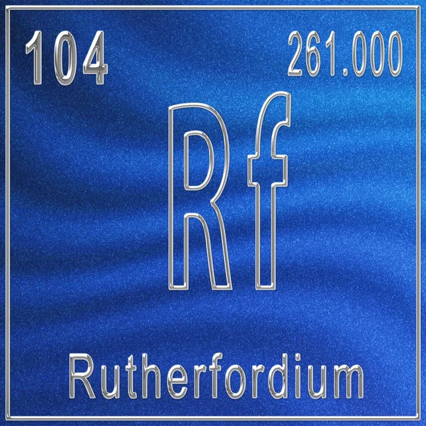 Rutherfordium Kemisk Grundämne Tecken Med Atomnummer Och Atomvikt Periodisk Tabell — Stockfoto