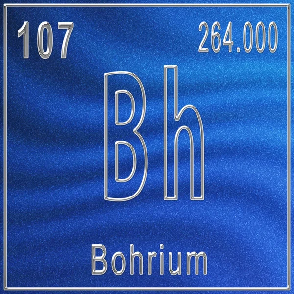 Bohrium Chemisches Element Zeichen Mit Ordnungszahl Und Atomgewicht Periodensystem Element — Stockfoto