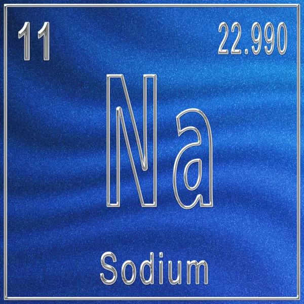 Elemento Químico Sódio Sinal Com Número Atômico Peso Atômico Elemento — Fotografia de Stock