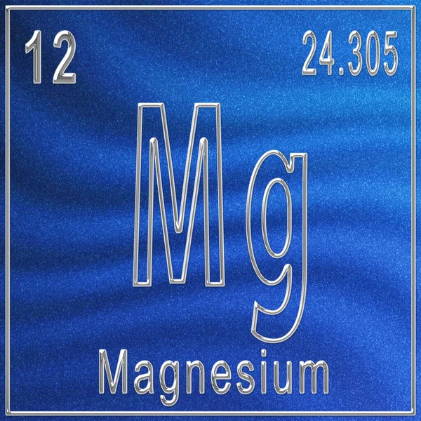 Магнієво Хімічний Елемент Знак Атомним Числом Атомною Вагою Періодичний Елемент — стокове фото