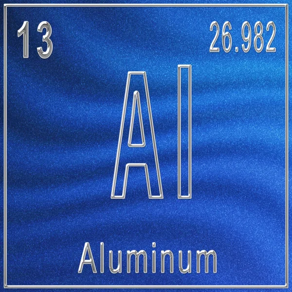 Aluminium Chemisches Element Zeichen Mit Ordnungszahl Und Atomgewicht Periodensystem Element — Stockfoto