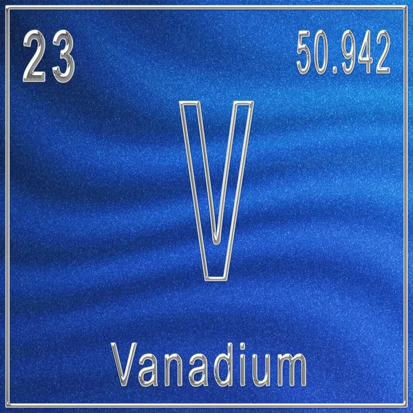 Vanadium Chemisches Element Zeichen Mit Ordnungszahl Und Atomgewicht Periodensystem Element — Stockfoto