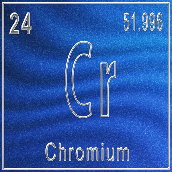 Króm Kémiai Elem Jelzés Atomszámmal Atomtömeggel Periódusos Táblázatelem — Stock Fotó