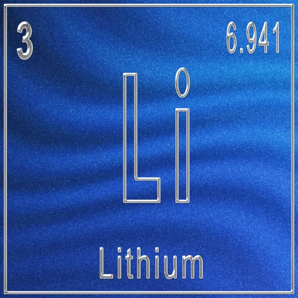 リチウム化学元素 原子番号及び原子量の記号 周期表元素 — ストック写真
