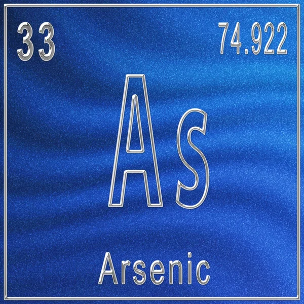 Arsen Chemisches Element Zeichen Mit Ordnungszahl Und Atomgewicht Periodensystem Element — Stockfoto