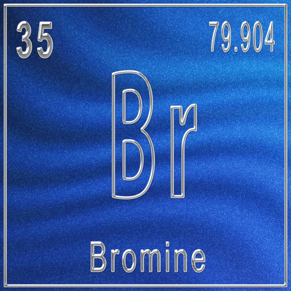 Bromine Chemical Element Sign Atomic Number Atomic Weight Periodic Table — Stock Photo, Image