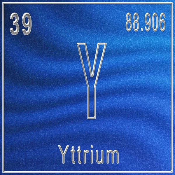 Хімічний Елемент Yttrium Знак Атомним Числом Атомною Вагою Періодичний Елемент — стокове фото