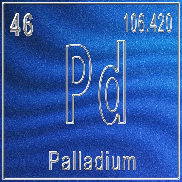 Palladium Kemiskt Grundämne Tecken Med Atomnummer Och Atomvikt Periodisk Tabell — Stockfoto