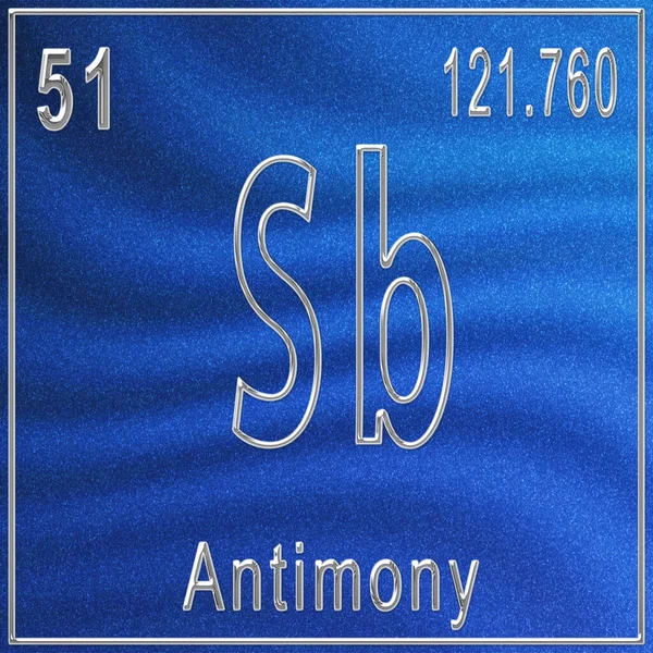 Antimon Kémiai Elem Jelzés Atomszámmal Atomtömeggel Periódusos Táblázat Elem — Stock Fotó