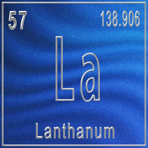 Lantanyum Kimyasal Element Atom Numarası Atom Ağırlığı Ile Imzala Periyodik — Stok fotoğraf