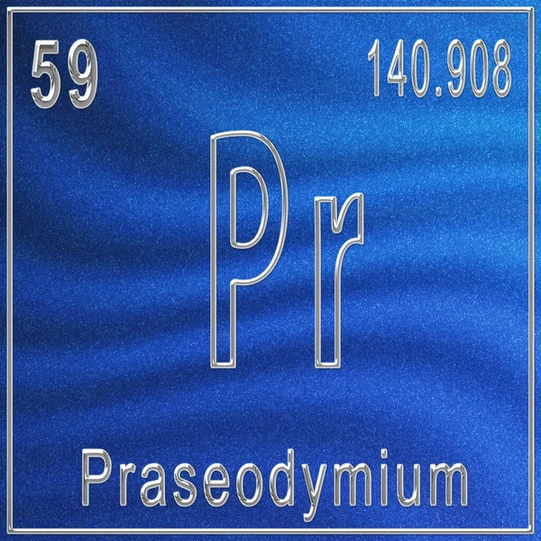 Prazeodímium Kémiai Elem Jelzés Atomszámmal Atomtömeggel Periódusos Táblázat Elem — Stock Fotó