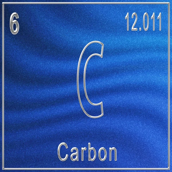 Élément Chimique Carbone Signe Avec Numéro Atomique Poids Atomique Élément — Photo