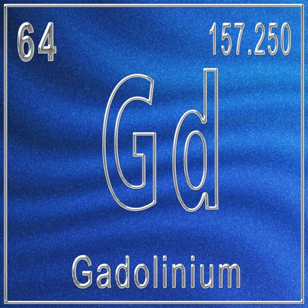 Gadolinium Kemiskt Grundämne Tecken Med Atomnummer Och Atomvikt Periodisk Tabell — Stockfoto