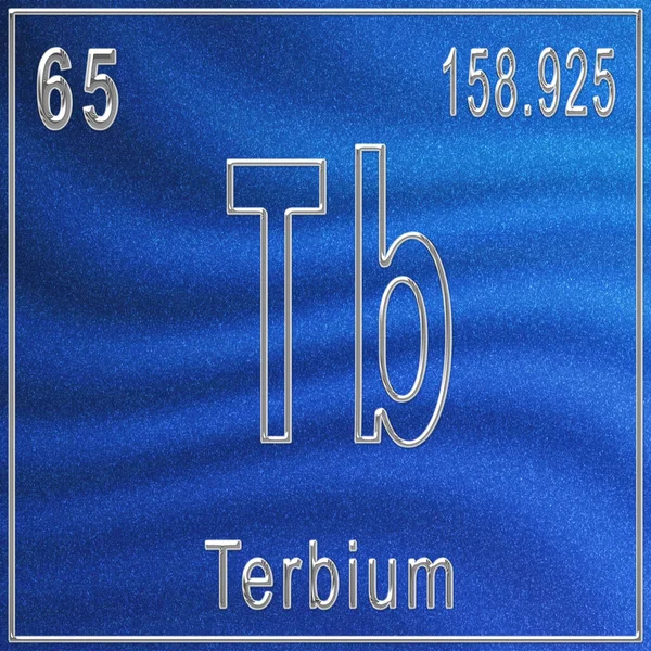 Terbium Chemisches Element Zeichen Mit Ordnungszahl Und Atomgewicht Periodensystem Element — Stockfoto