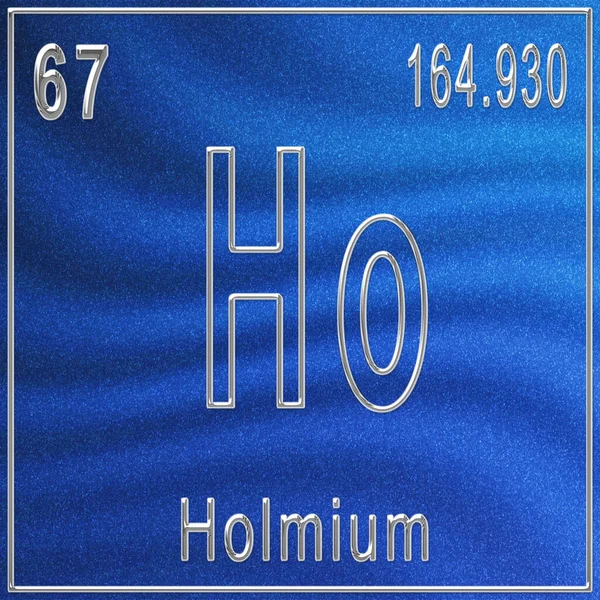 Holmium chemical element, Sign with atomic number and atomic weight, Periodic Table Element