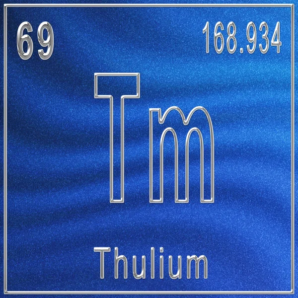 Thulium Kemisk Grundämne Tecken Med Atomnummer Och Atomvikt Periodisk Tabell — Stockfoto