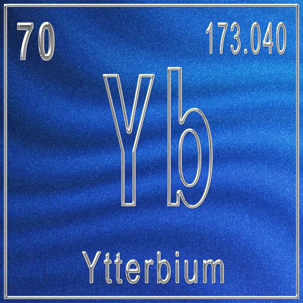 Ytterbium Kemiskt Grundämne Tecken Med Atomnummer Och Atomvikt Periodisk Tabell — Stockfoto