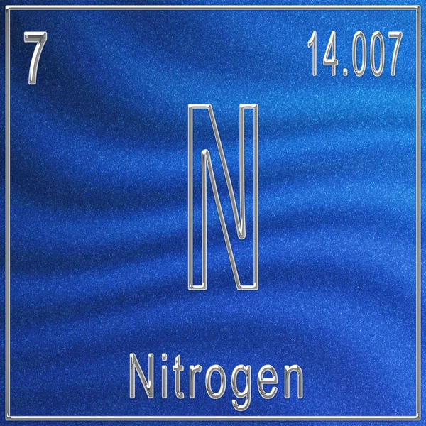 Stickstoff Chemisches Element Zeichen Mit Ordnungszahl Und Atomgewicht Periodensystem Element — Stockfoto