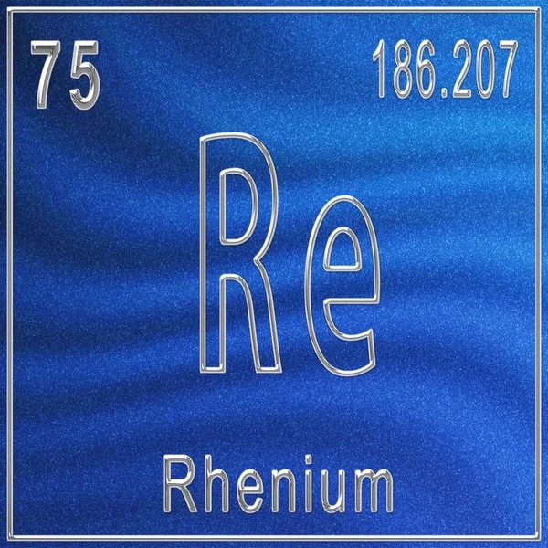 Rhenium Chemisch Element Teken Met Atoomnummer Atoomgewicht Periodiek Systeem Element — Stockfoto