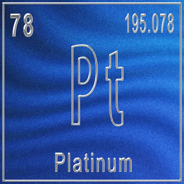 Platinum Chemical Element Sign Atomic Number Atomic Weight Periodic Table — Stock Photo, Image